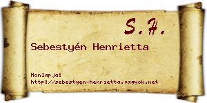 Sebestyén Henrietta névjegykártya