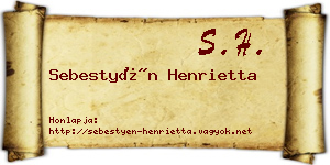 Sebestyén Henrietta névjegykártya