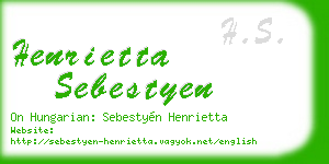 henrietta sebestyen business card
